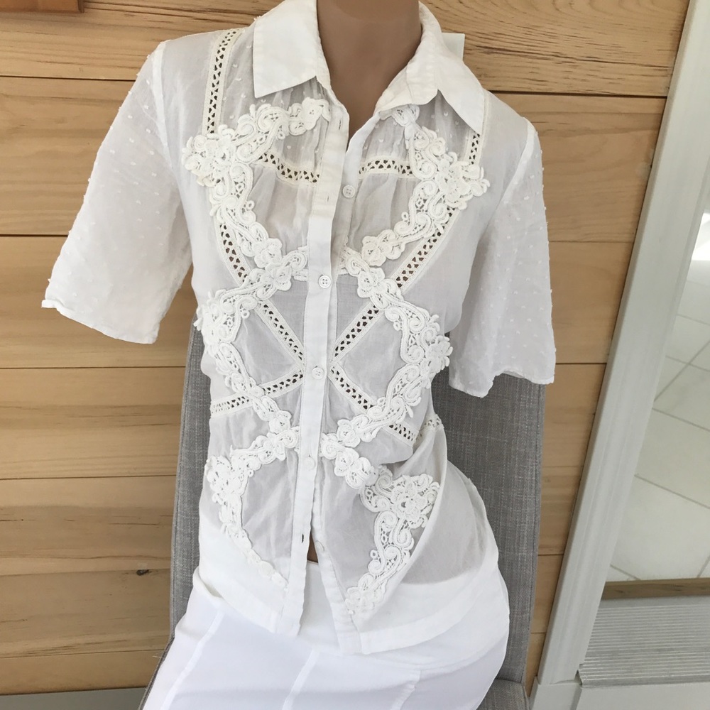Textured cotton button-down SOLD