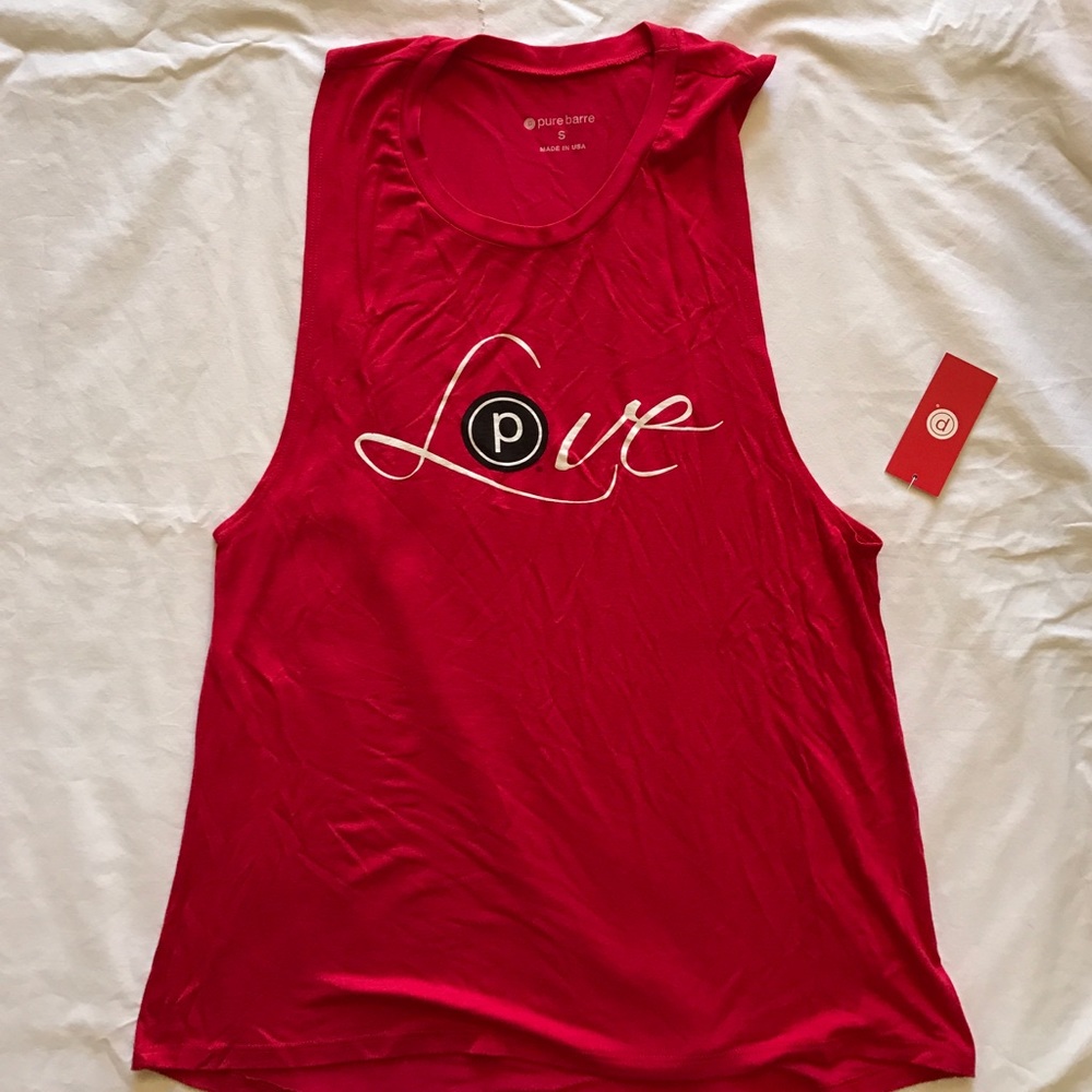 NWT Pure Barre red Love tank Small
