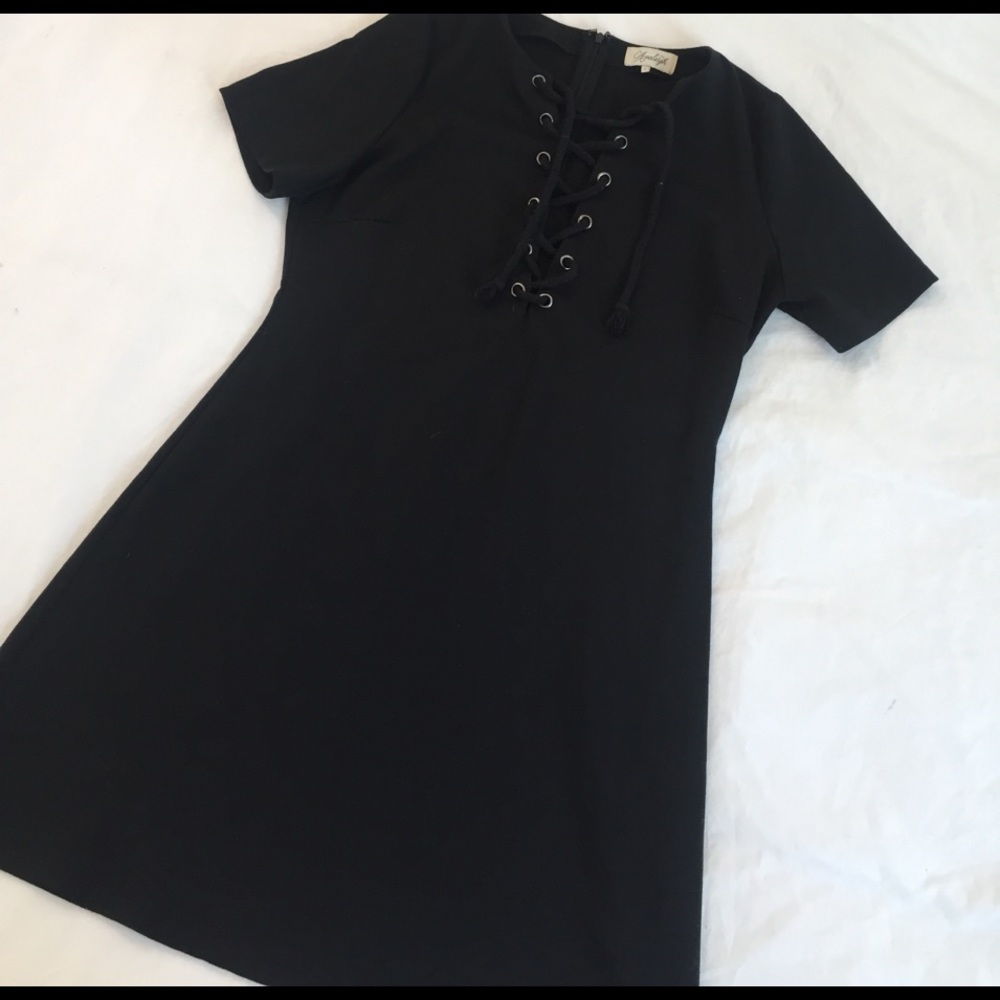 Avaleigh Black Dress w/Laced Front