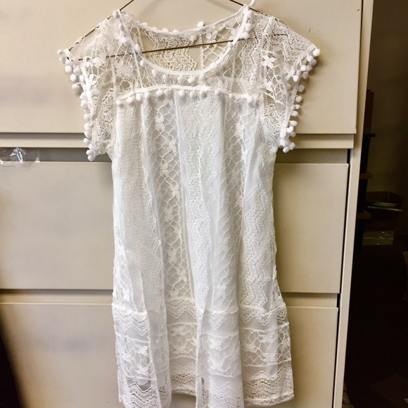 White lace casual mini dress DRC148 - Picture 4 of 4