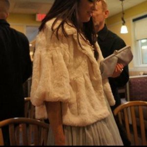 Ivory fur jacket formal
