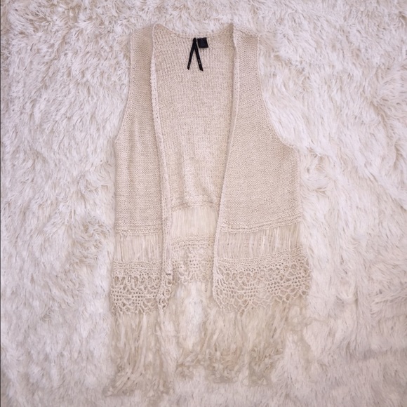 Cream sleeve-less cardigan - Picture 1 of 4