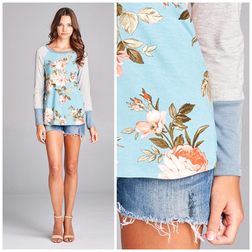 🌸🆕 Floral Jersey Knit Top - Picture 3 of 8