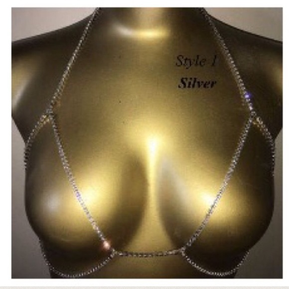 Sliver Rhinestone Body Chain - Picture 2 of 3