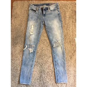 BLANKNYC Good Vibes Distressed Skinny Jeans