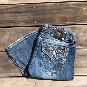 Miss Me Bootcut Jeans - Rhinestone Star details