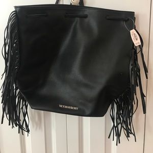 Black leather bag