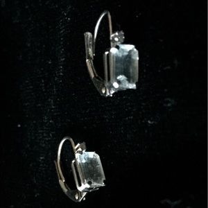 SOLD 14k White Gold Aquamarine Diamond Earrings