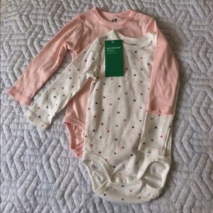 2 New H&M organic cotton onesies