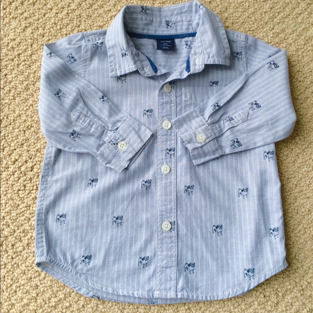 🎉HP! 🎉 Adorable Baby Gap Pug Shirt