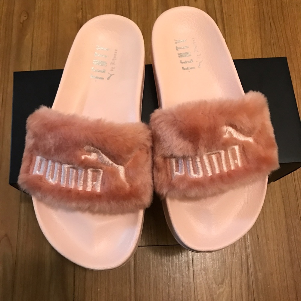 SOLD Puma Rihanna Fenty slides in Pink Shell