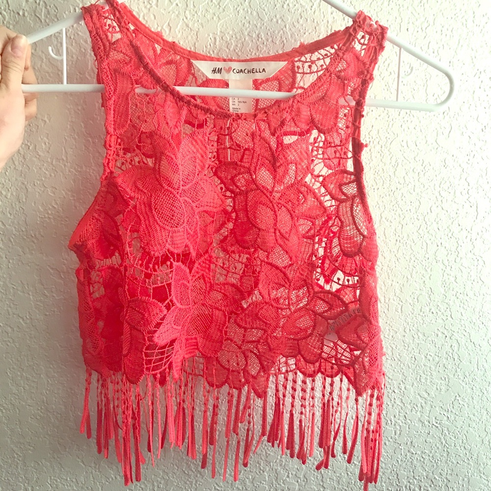 Embroidered Fringe Tank Top