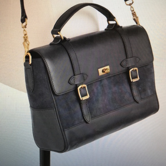 J. Crew Marlie Satchel Handbag Navy - Picture 7 of 8