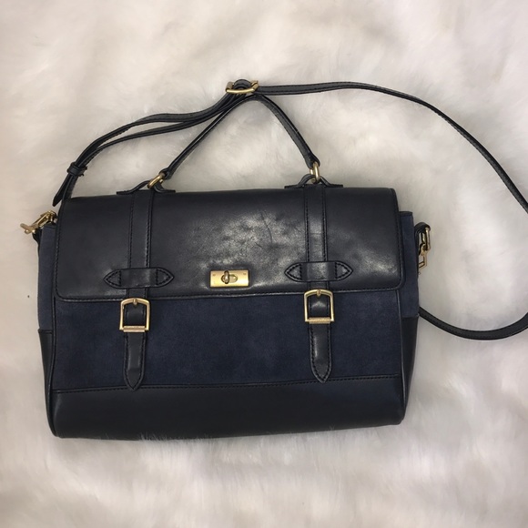 J. Crew Marlie Satchel Handbag Navy - Picture 5 of 8