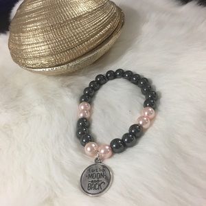 Handmade to the moon and back bracelet