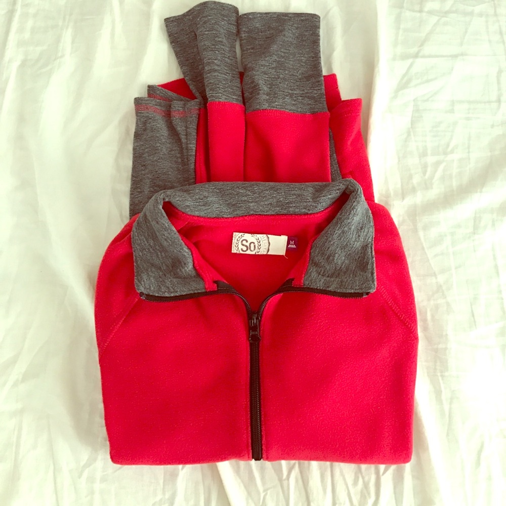 SO fleece 3/4 zip up sweatshirt