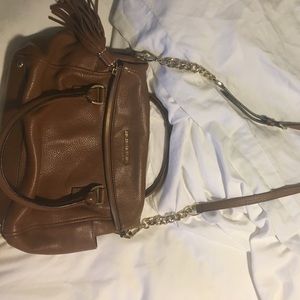 Michael Kors brown leather purse with tassel