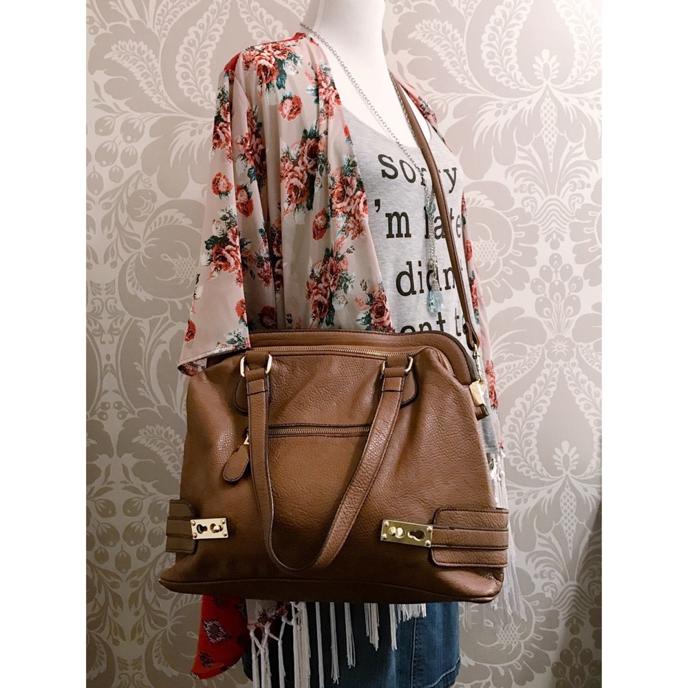 Jessica Simpson Camel/Brown/Tan crossbody shoulder