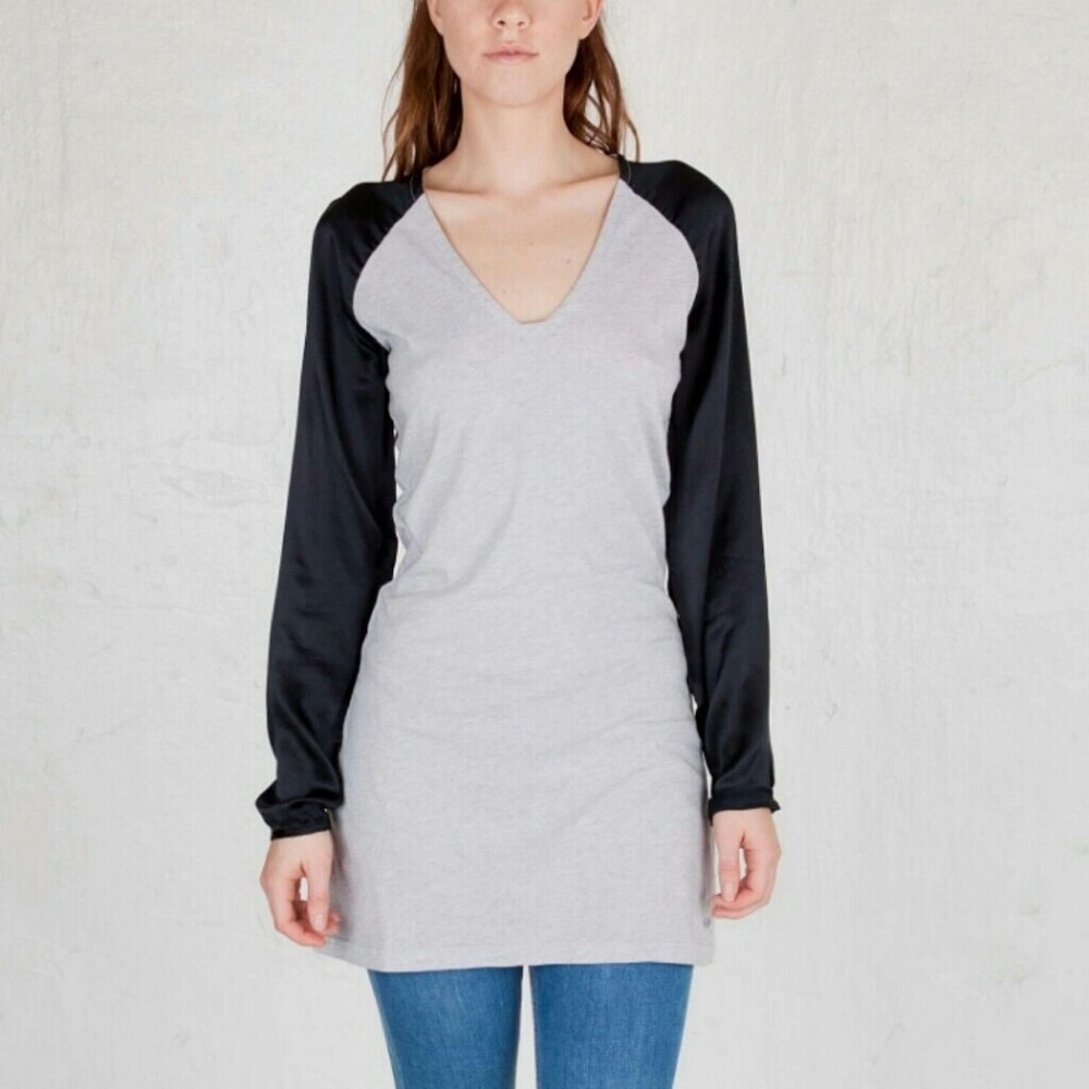 Nike Baseball Mini Dress Long Shirt GREY BLACK XS