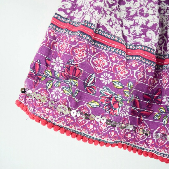 Purple, Pink & White Floral Patterned Skirt Skort - Picture 6 of 7