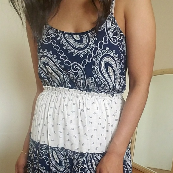 ESLEY NAVY CREAM PRINT DRESS - Picture 3 of 3