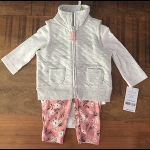 Baby Girl's Carter's 3 Months 3 Piece Micro Set