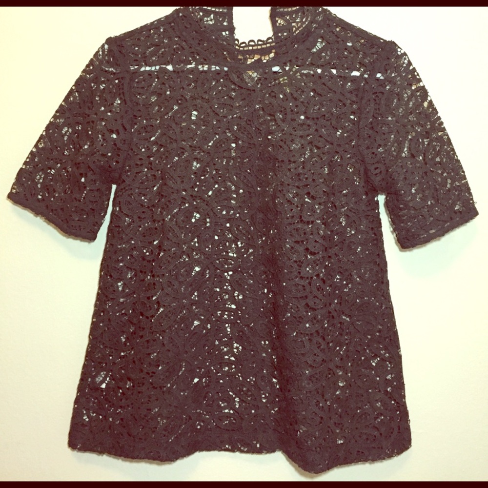 Dark Gray Lace Top