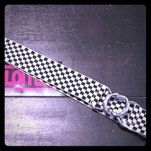 Checkered Stretchy Elastic Punk Emo Hipster Belt