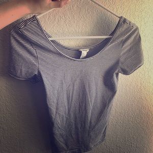 Stretchy Striped Scoop Neck Top