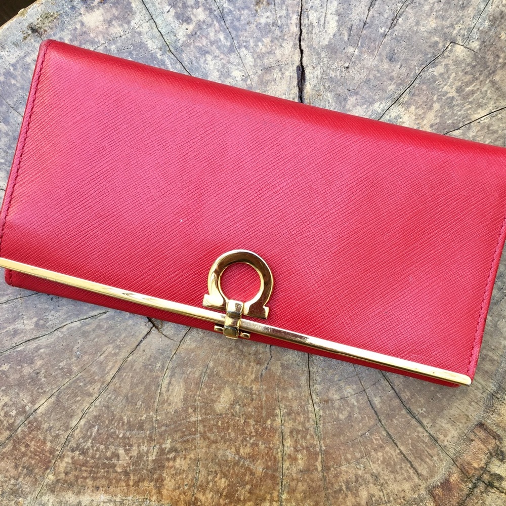 Salvador Ferragamo Red Long Wallet
