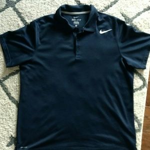 Nike DRI-FIT Polo Shirt in Dark Blue sz Large