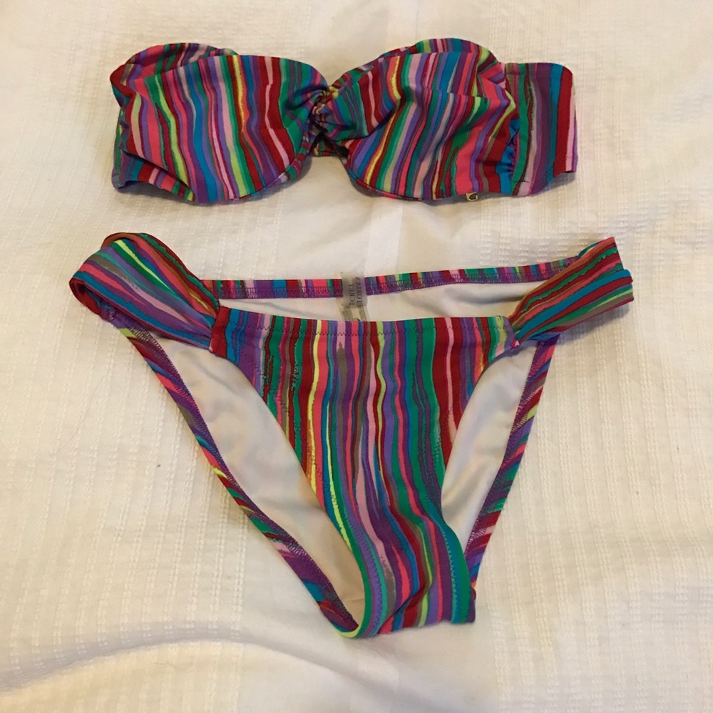 vs striped bikini set