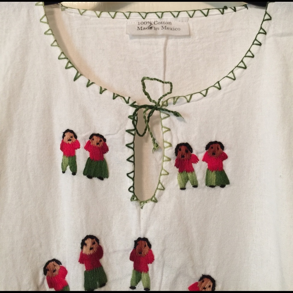 Hand embroidered Mexican top