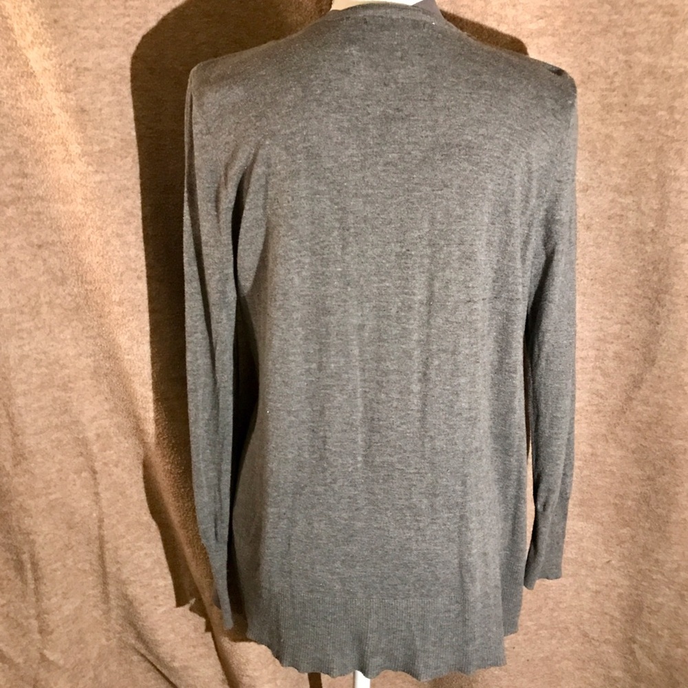 M Daisy Fuentes Gray Tie Front High Low Cardigan - Picture 4 of 4