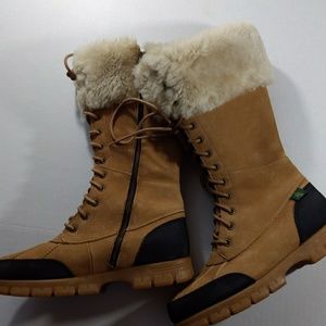 Ralph Lauren Nubuck Leather & Shearling Boots