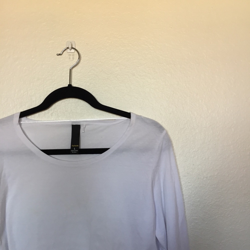 Plain white long sleeve crop top