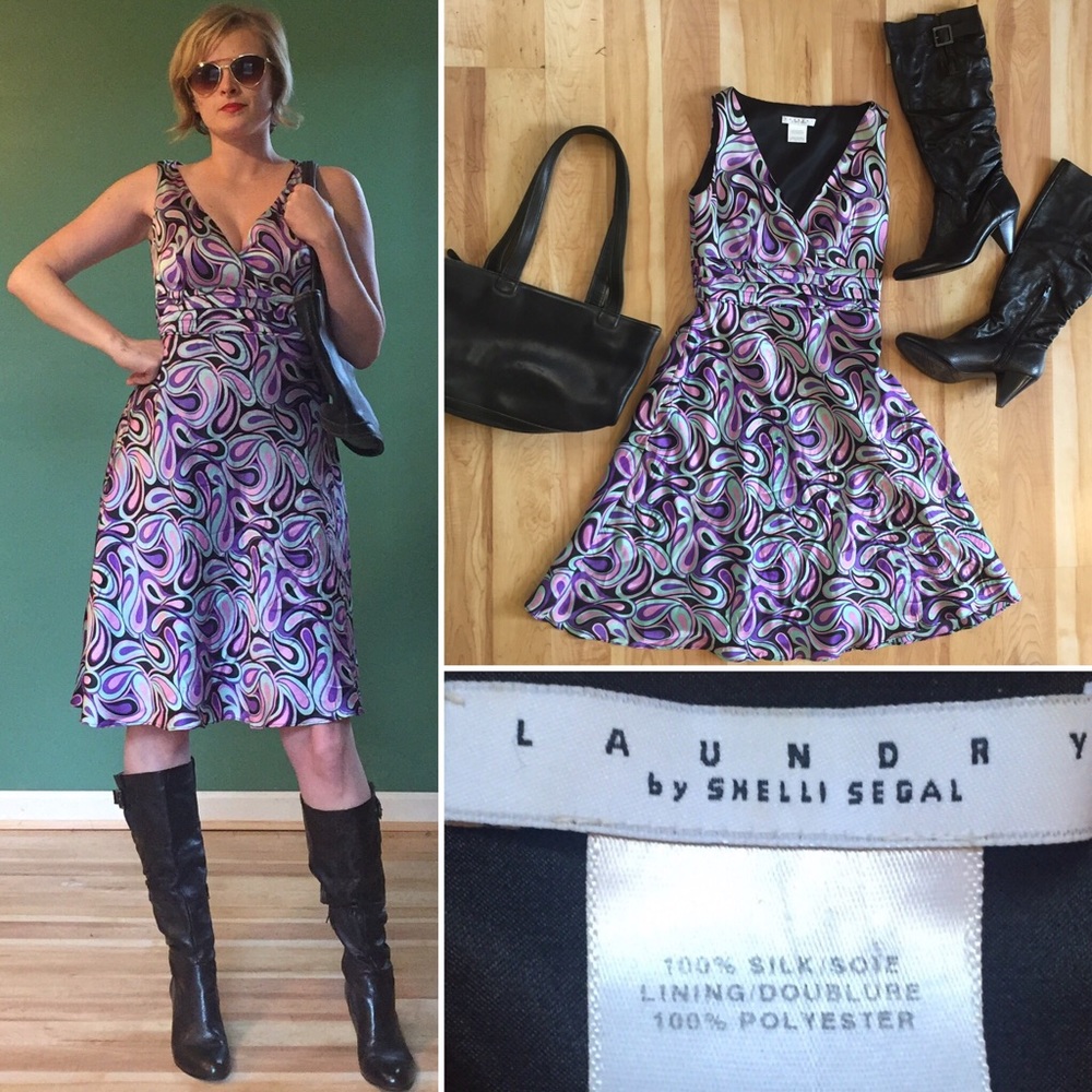 Laundry Paisley Silk A-line Dress Size 2