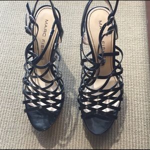 Marc Fisher black strappy heels