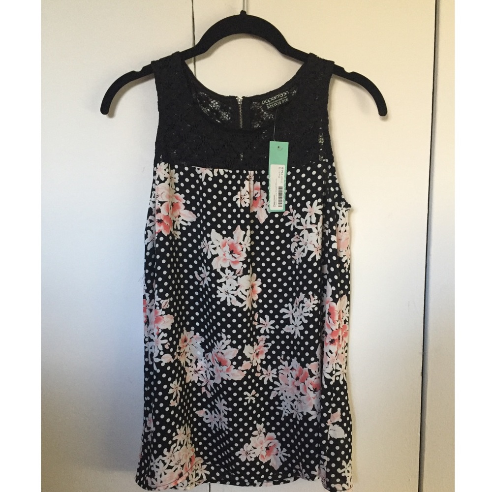 Black lace detail blouse