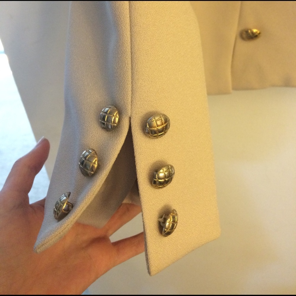 Lew Magram Collection cream neutral blazer career business suit Jacket Coat - Picture 2 of 6