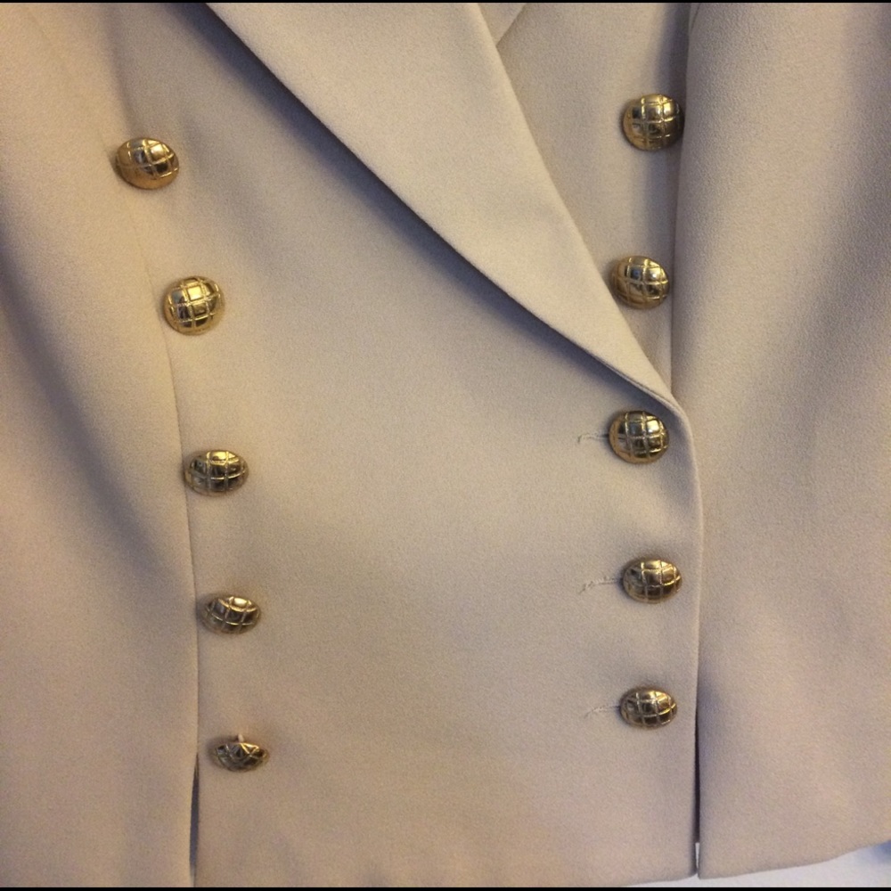 Lew Magram Collection cream neutral blazer career business suit Jacket Coat - Picture 4 of 6