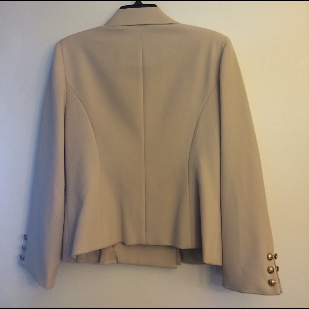 Lew Magram Collection cream neutral blazer career business suit Jacket Coat - Picture 5 of 6