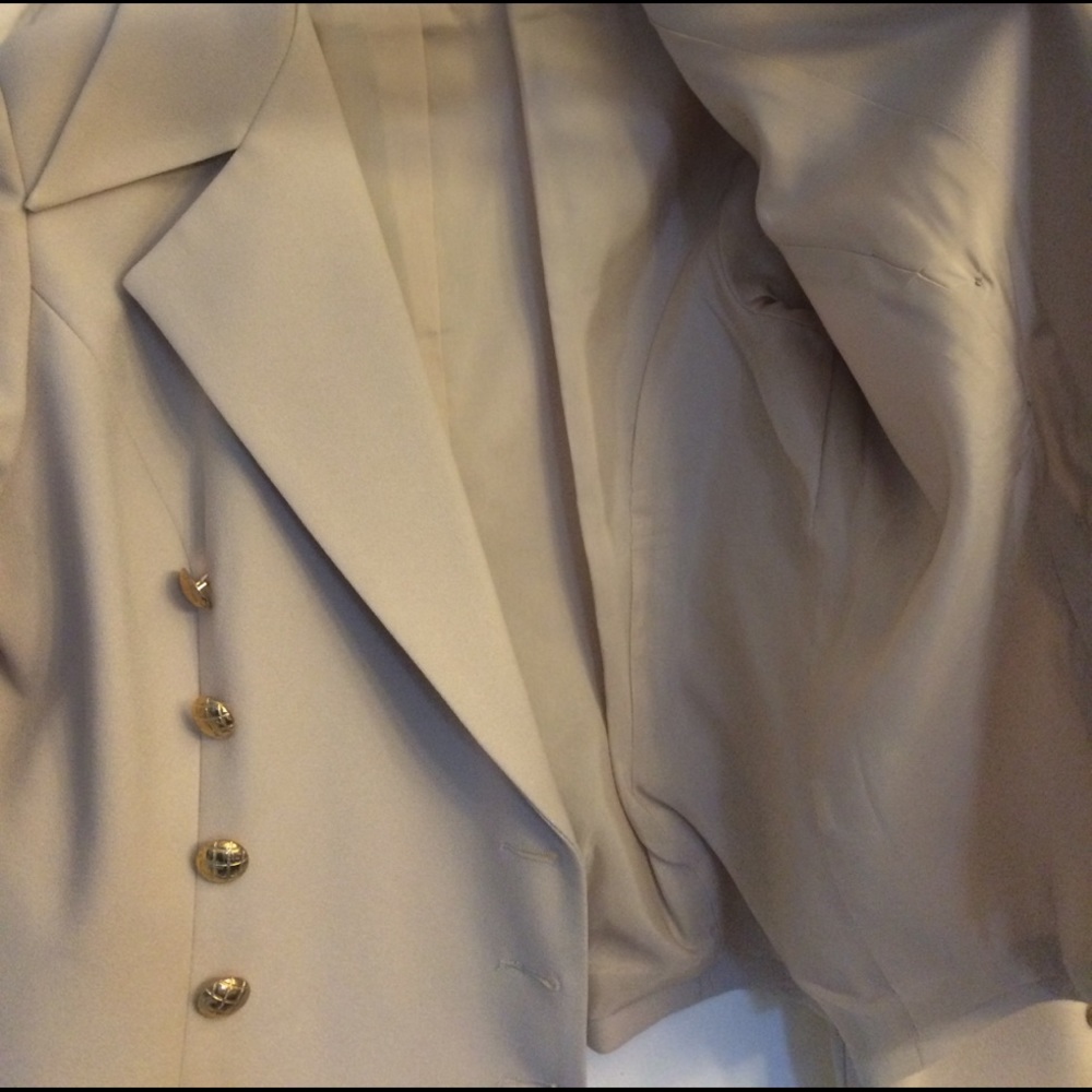 Lew Magram Collection cream neutral blazer career business suit Jacket Coat - Picture 6 of 6