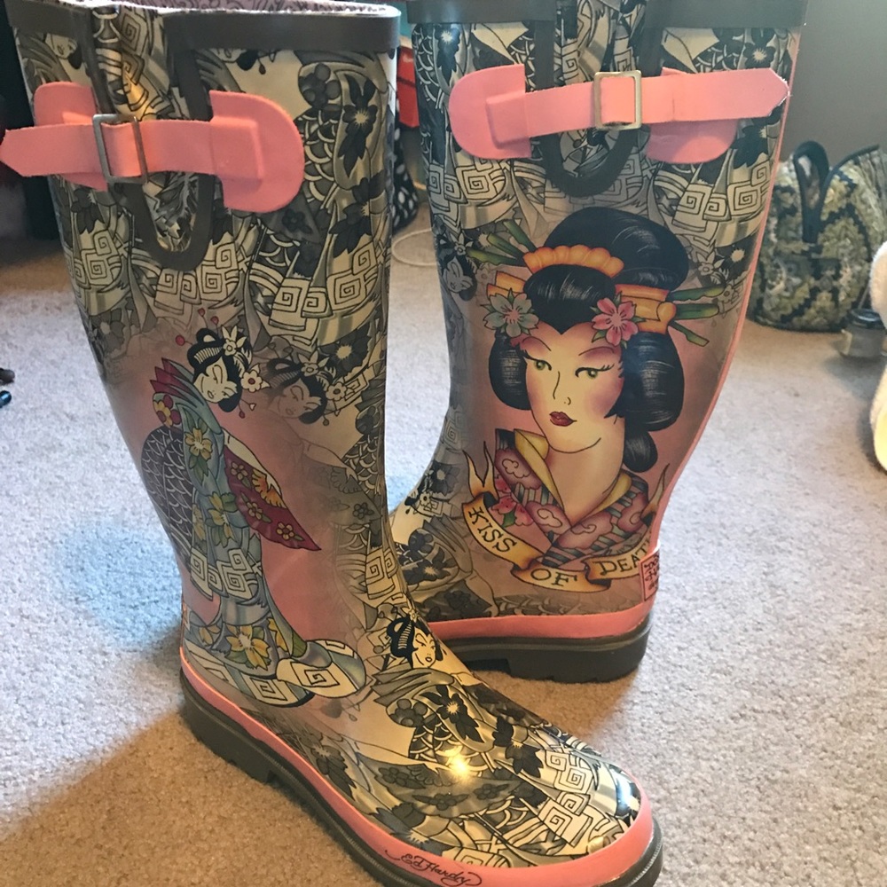 Ed Hardy rain boots