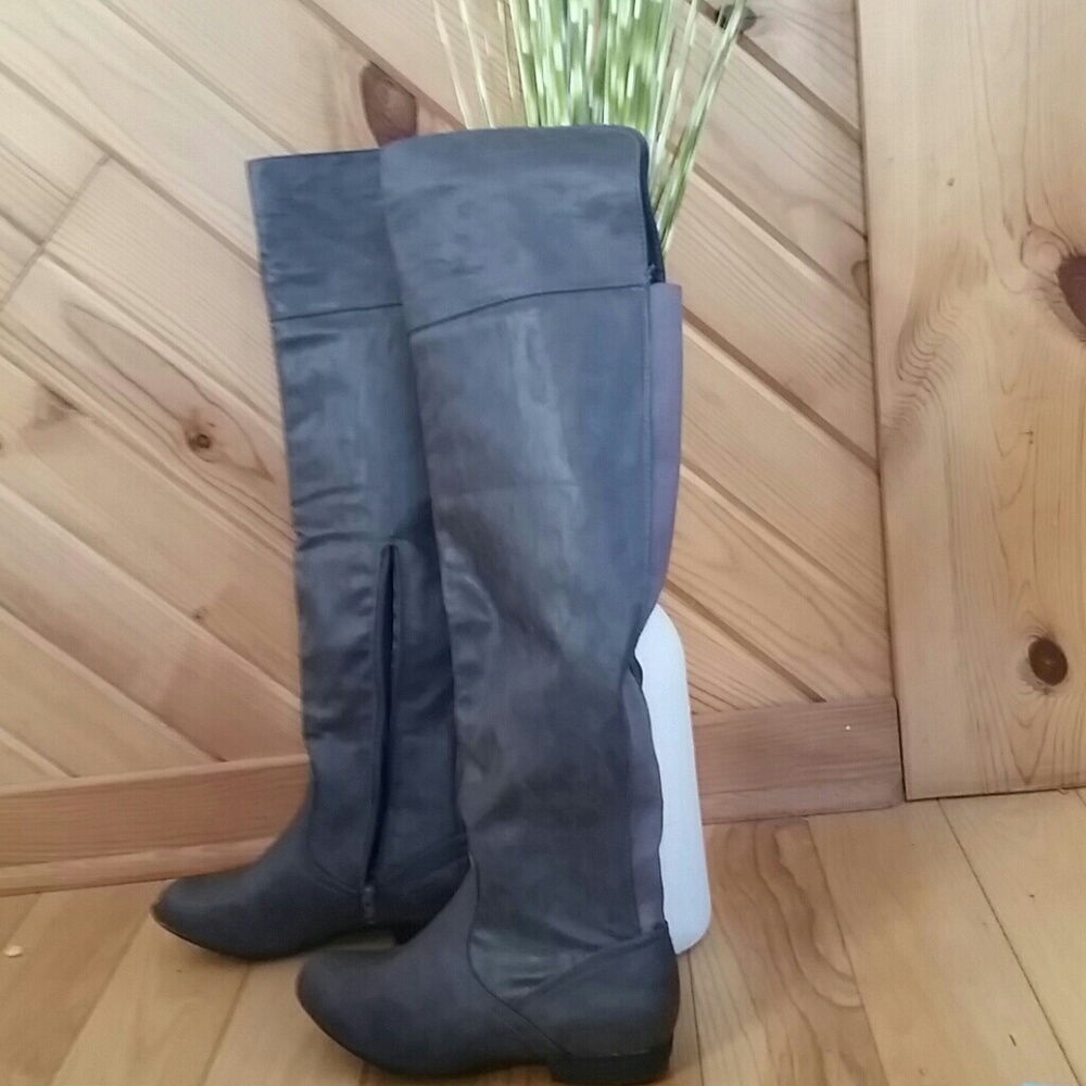 Brand new grey over the knee boots
