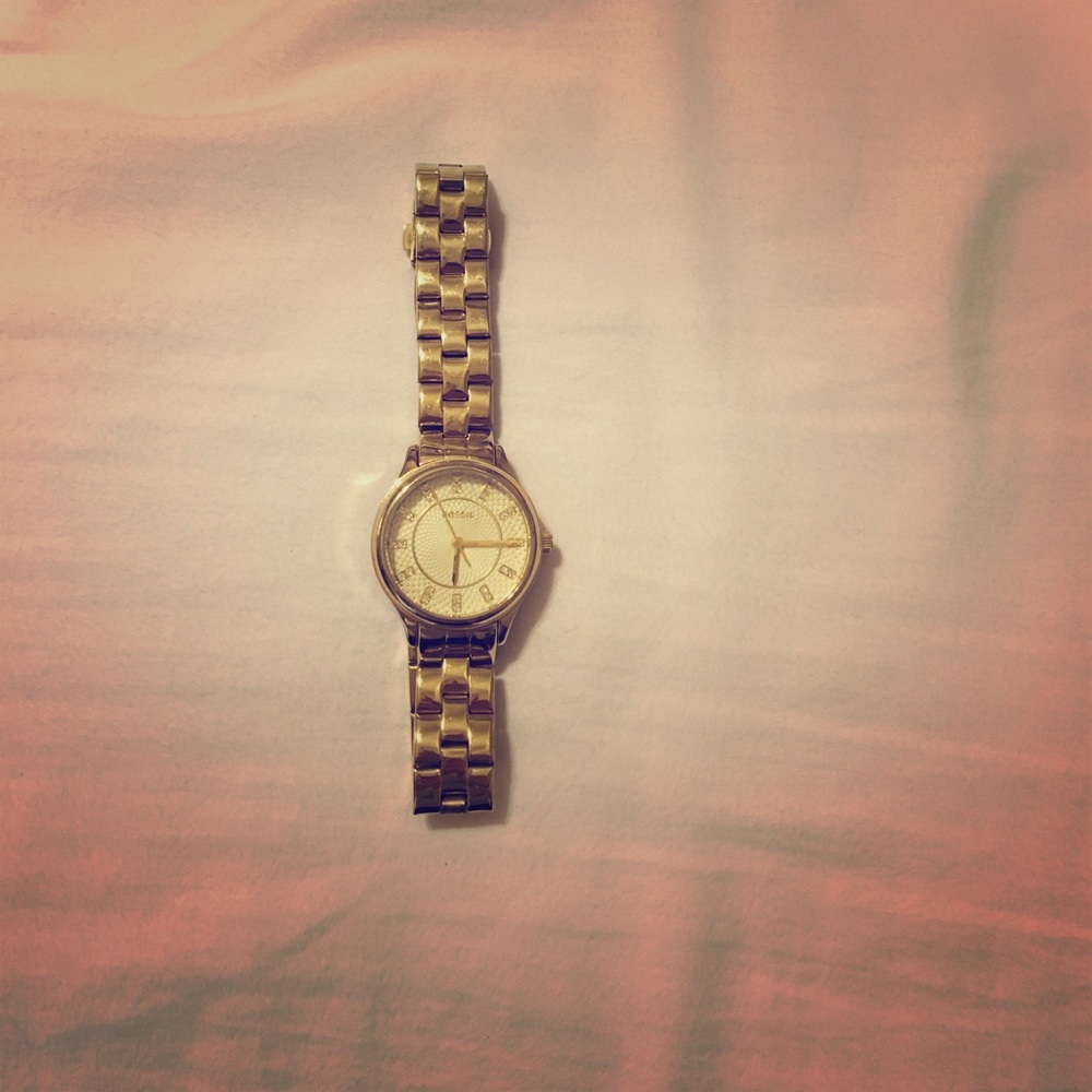 Gold Fossil Watch