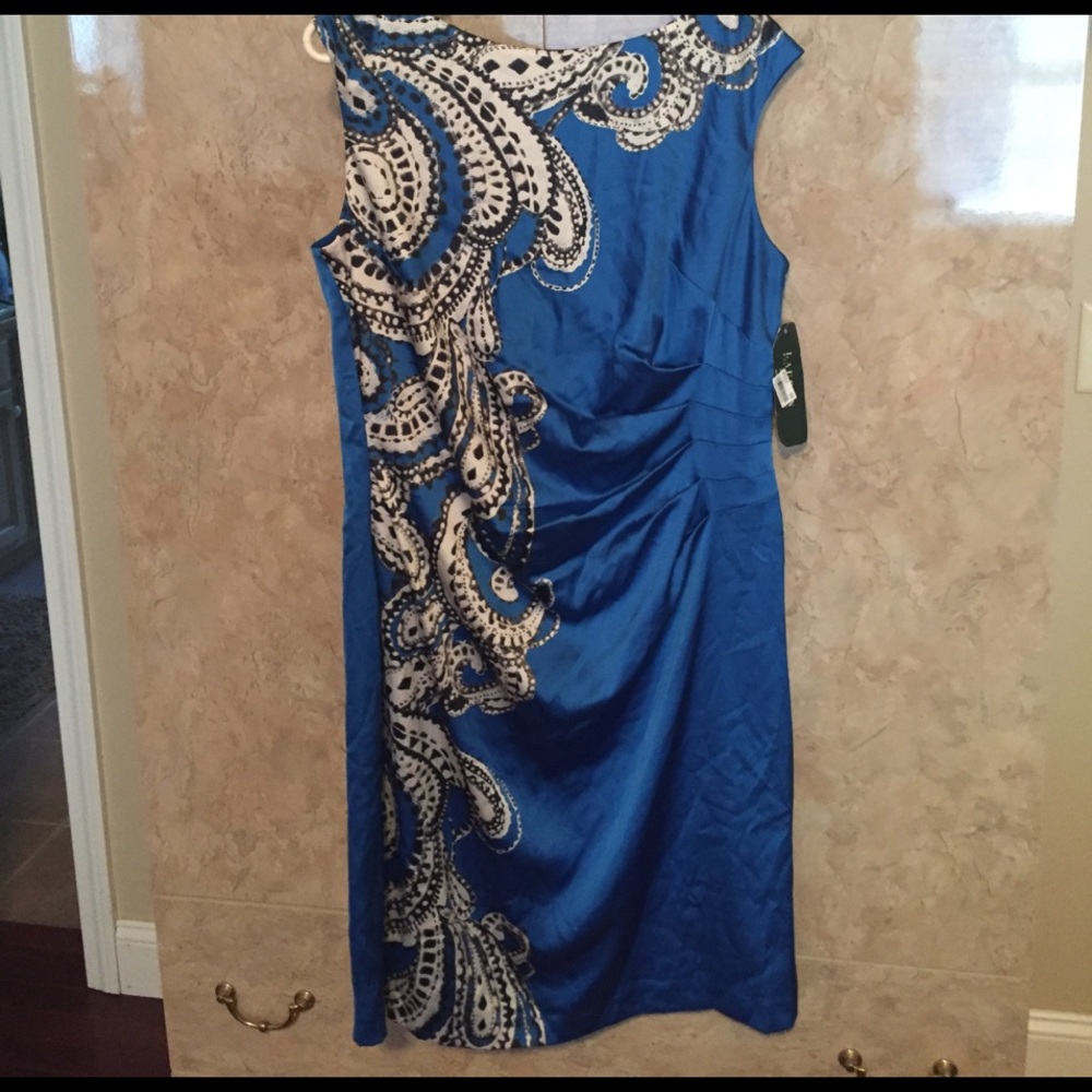 Satin blue dress
