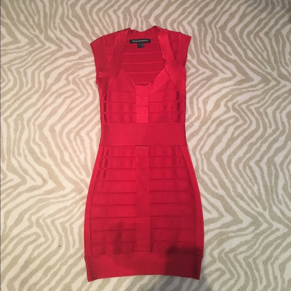 Red French connection dress size 4