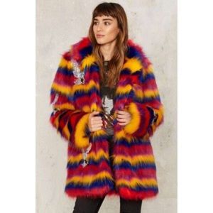 Nasty Gal collection faux fur coat