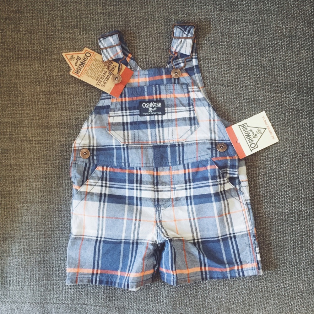 Baby boy's oshkosh overall shorts size 6M NWT